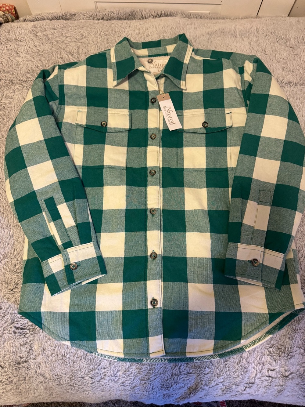 Natural Reflections Fleece Lined Flannel Jacket BNWT